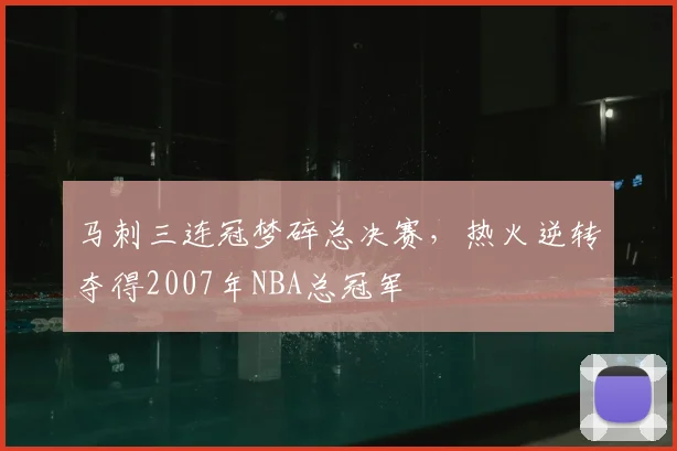 马刺三连冠梦碎总决赛，热火逆转夺得2007年NBA总冠军