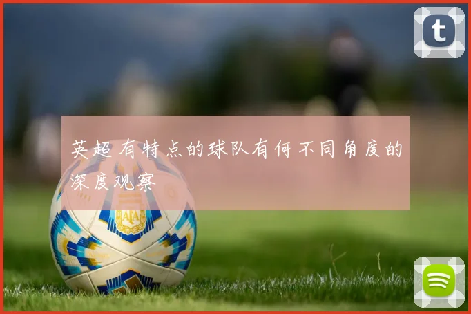 英超 有特点的球队有何不同角度的深度观察